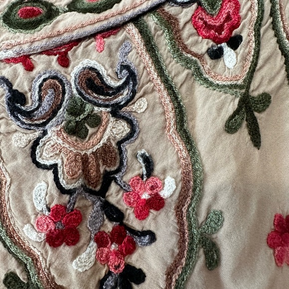 Democracy Cream Embroidered Flutter Sleeve Blouse - Picture 3 of 5